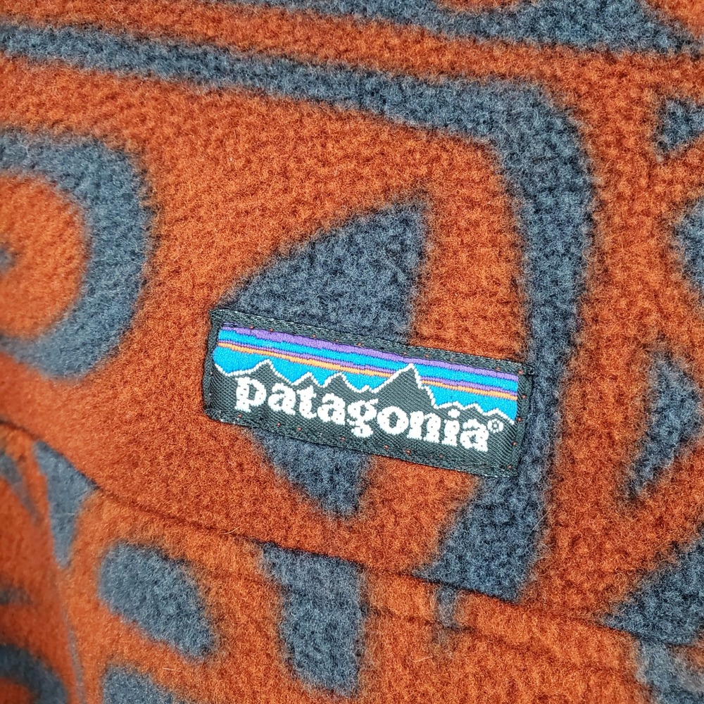 Vintage 1995 Patagonia Island Block Copper Synchilla Snap-T Fleece XL Canada 90s - Picture 14 of 15